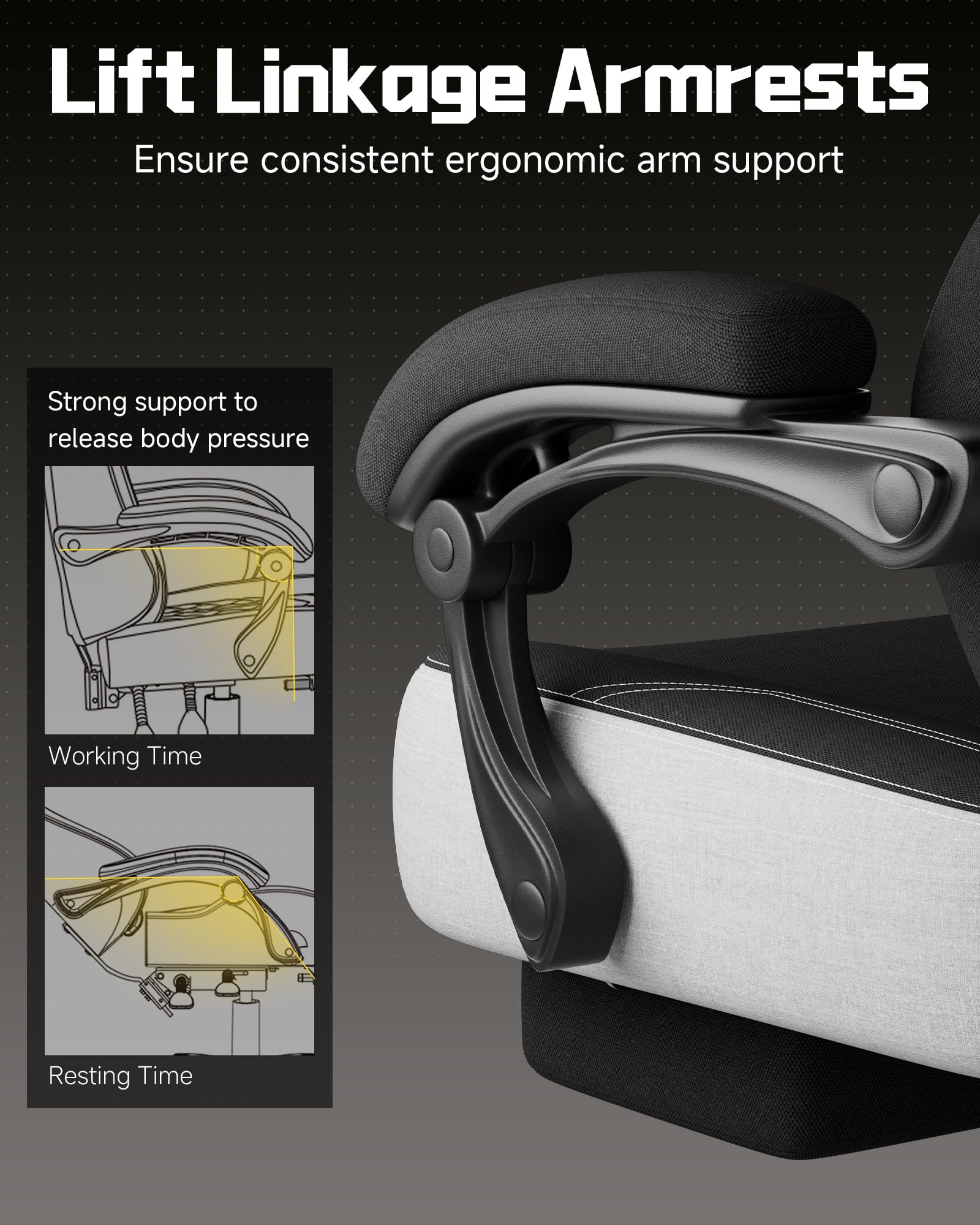 Big & Tall Gaming Chair with Footrest & Reclining Back, 90°-155°