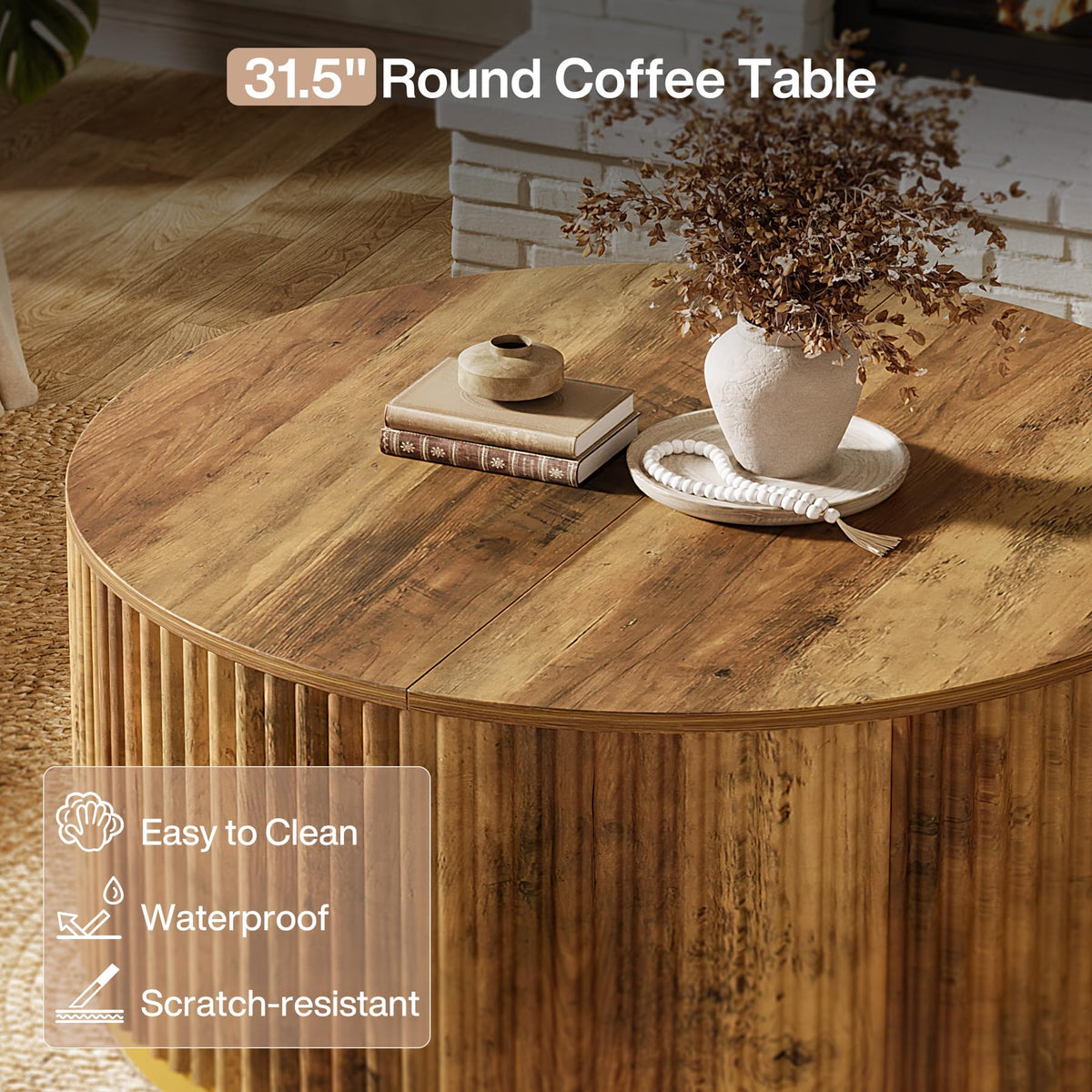Fluted Round Coffee Table