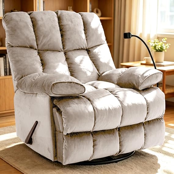Oversized Velvet Recliner Chair