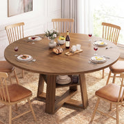 Extendable Round Dining Table with Storage Shelf