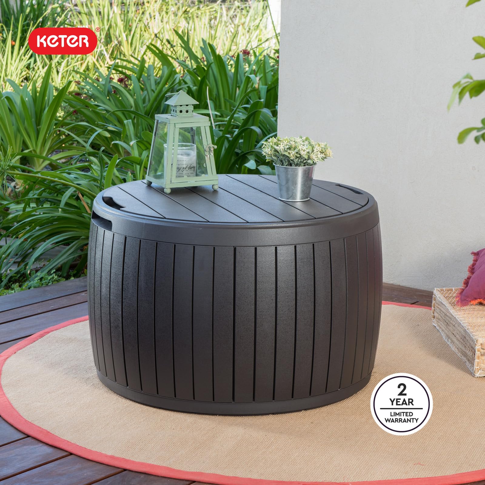 37-Gallon Round Outdoor Deck Box