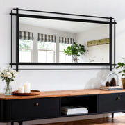 Autdot Black Full Length Mirror, 64''X34.2'' Modern Decorative Mirrors for Wall with Line Metal Frame, Large Wall Mirror for Living Room, Dining Room, Entryway