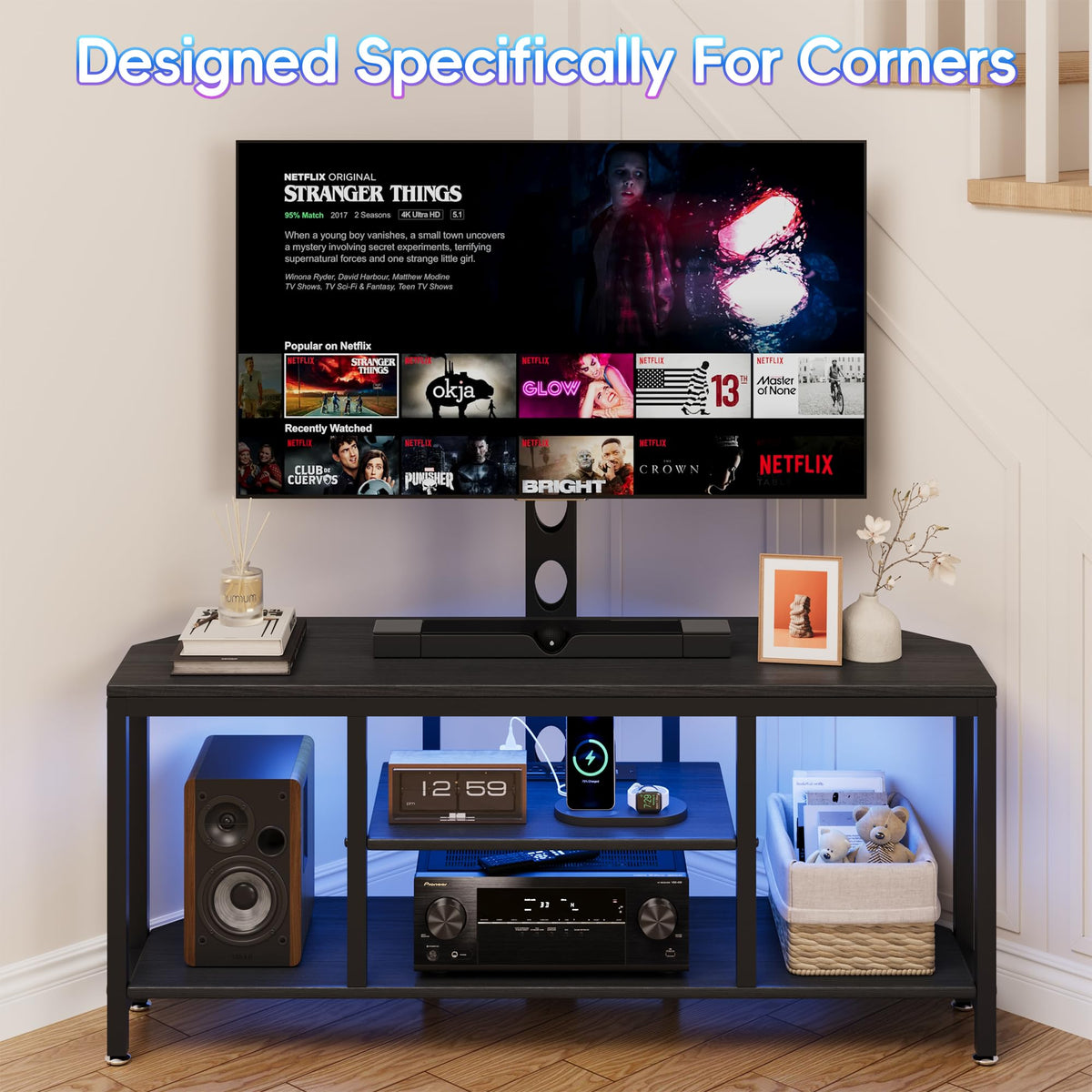 LED TV Stand with Swivel Mount