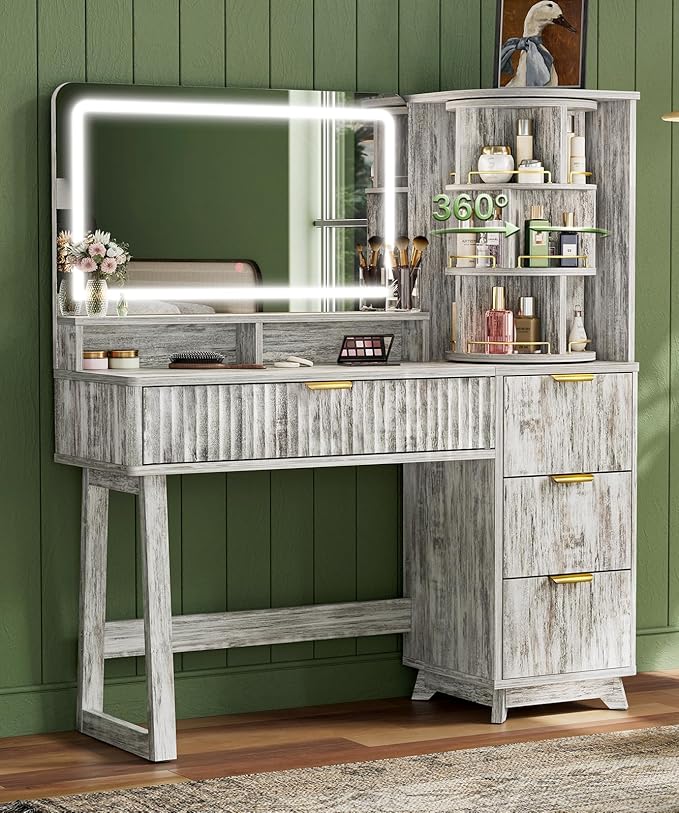 Makeup Vanity Desk with Mirror & LED Lights