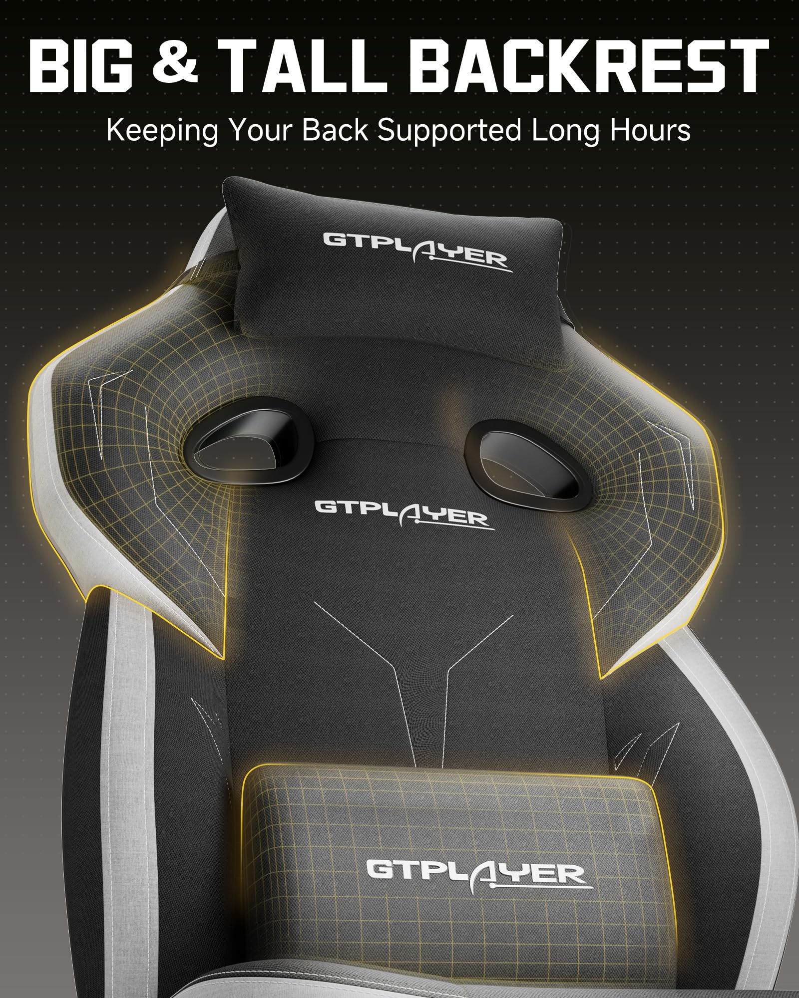 Big & Tall Gaming Chair with Footrest & Reclining Back, 90°-155°