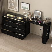 Adjustable LED Vanity with 8 Drawers