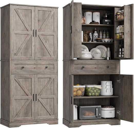 71-Inch Tall Pantry Storage Cabinet with Drawer & 6 Shelves
