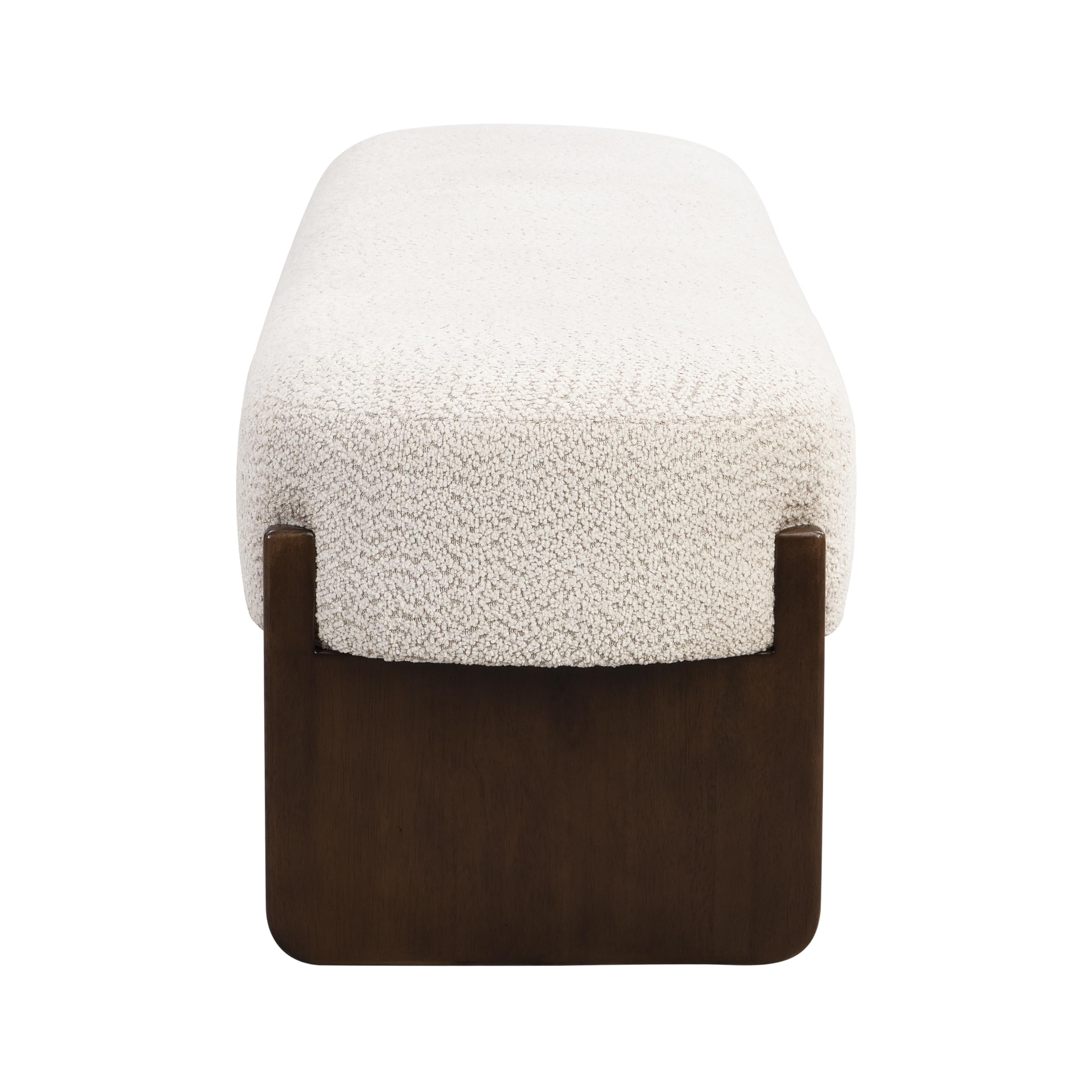 Christopher Knight Home Arden Minimalist Style Rectangular Loop Yarn Fabric Ottoman Bench, Rubberwood Frame, Entryway Bench, Living Room Sofa Extra Seat, End of Bed Footstool, Beige+Brown