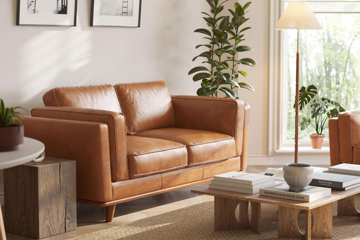 Italian Leather Loveseat