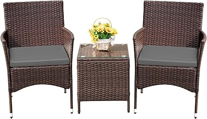 3-Piece PE Rattan Patio Furniture Set