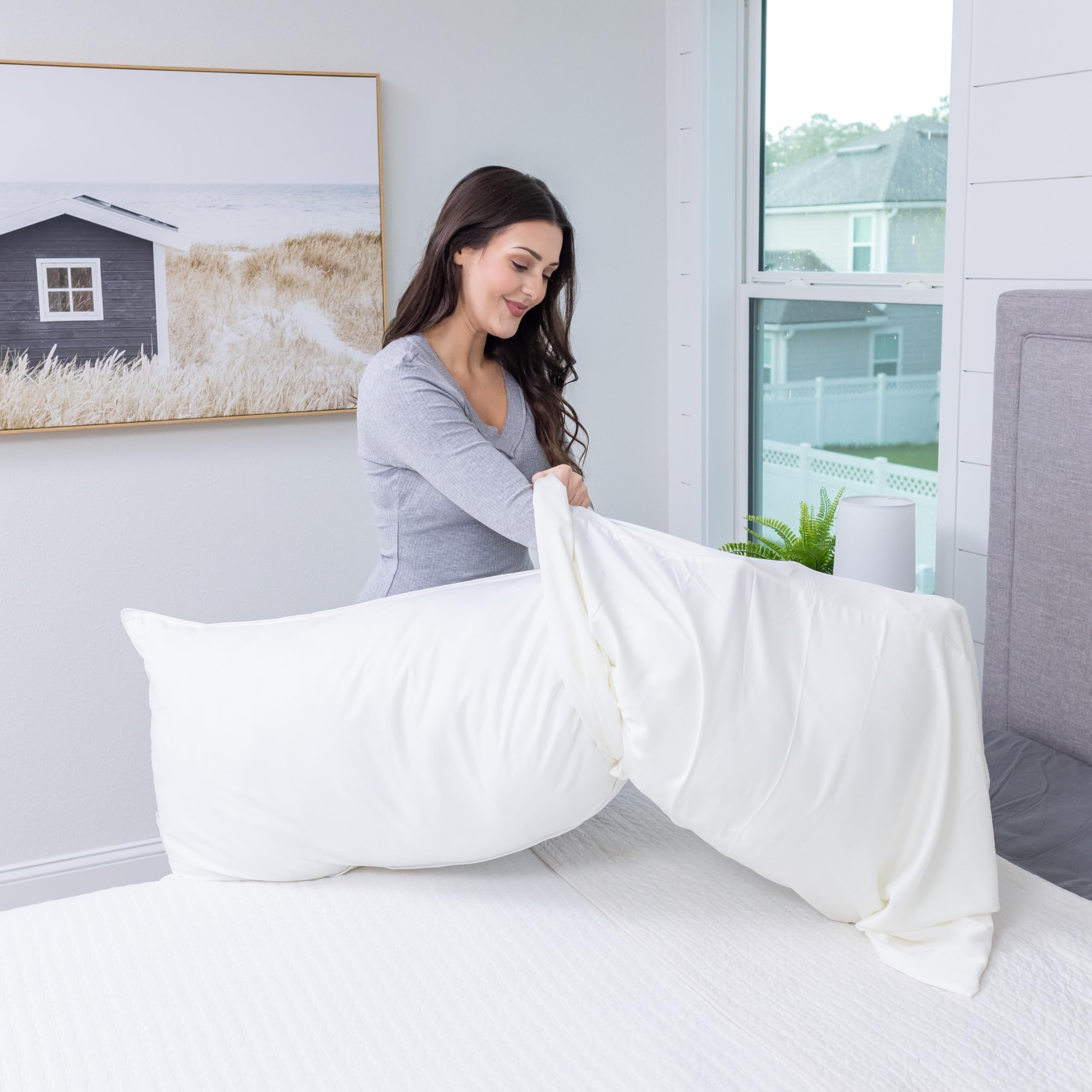 White Goose Down & Feather Body Pillow