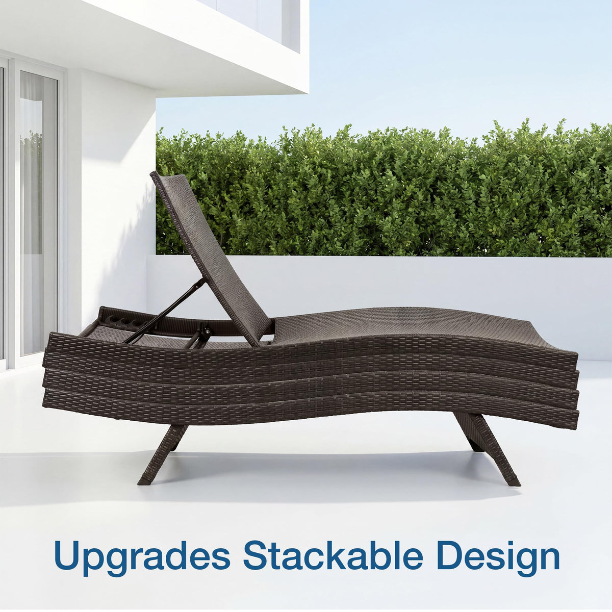 Brightgrove Outdoor Chaise Lounge Chair Set of 1, No Assembly, Brown