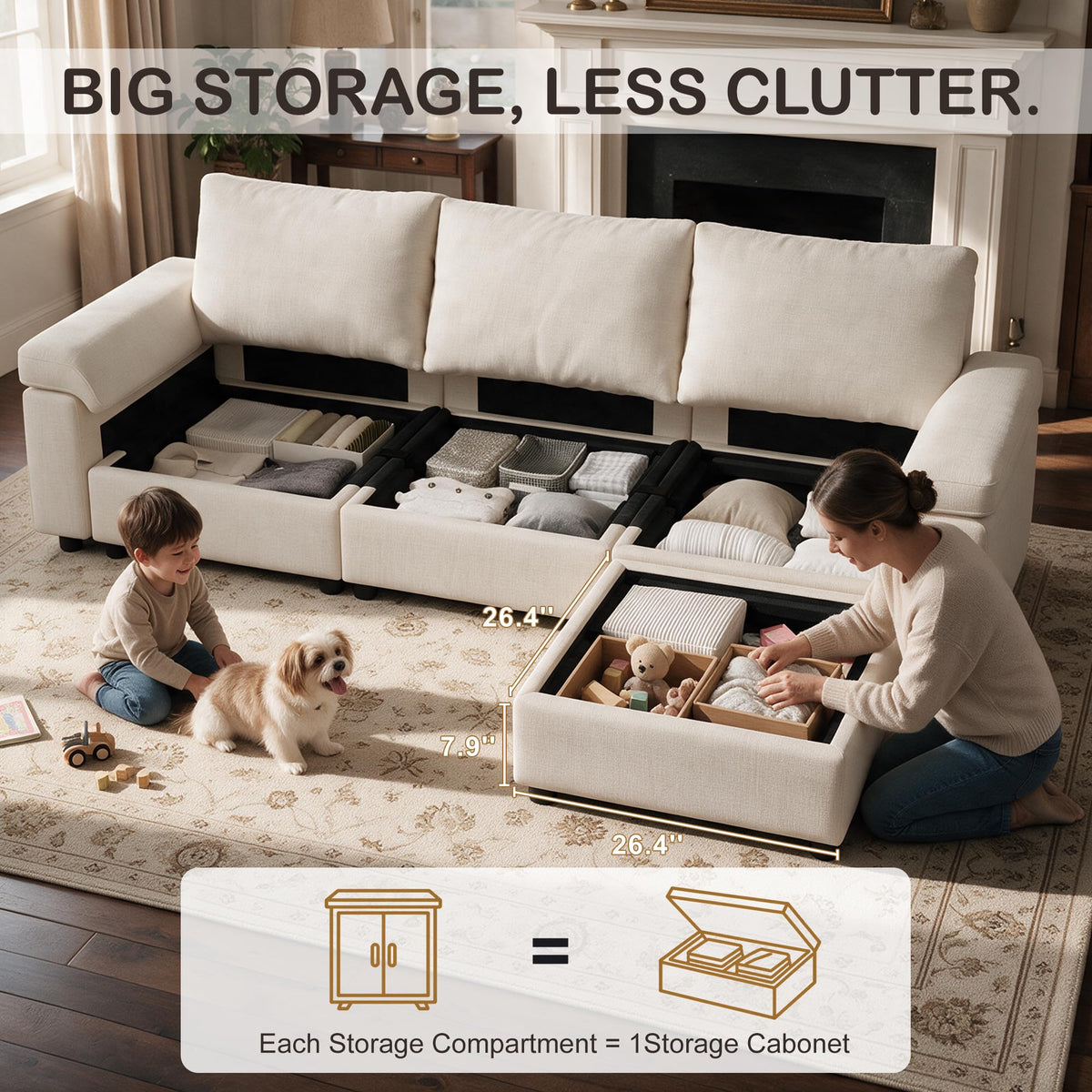 Modular Storage Sectional Sofa