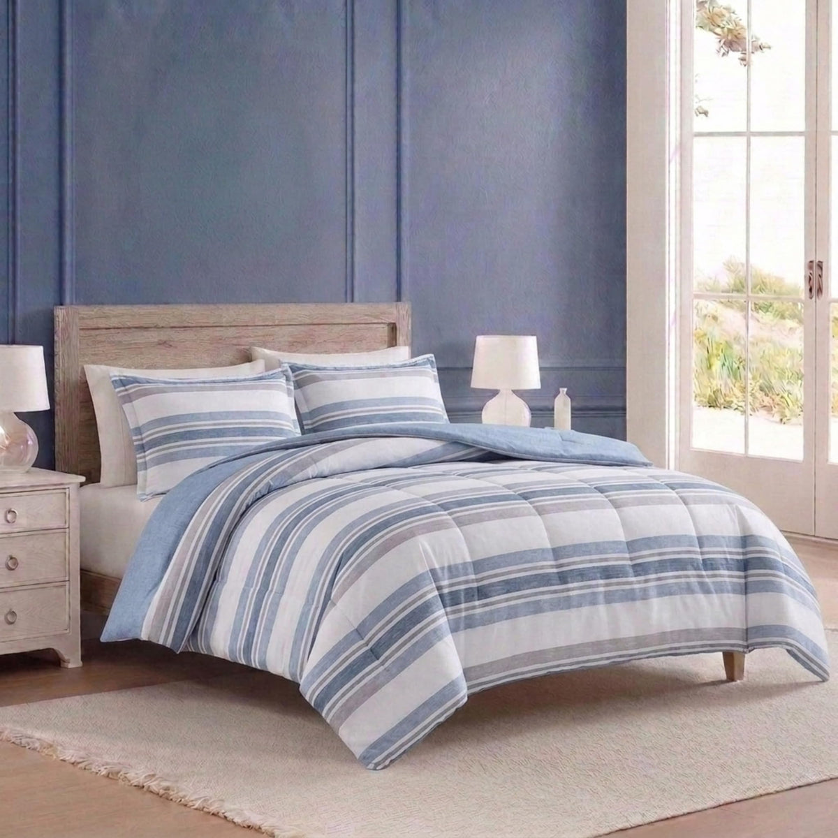 Reversible Cotton Comforter Set