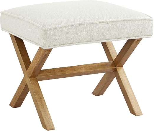 Blue X-Frame Ottoman