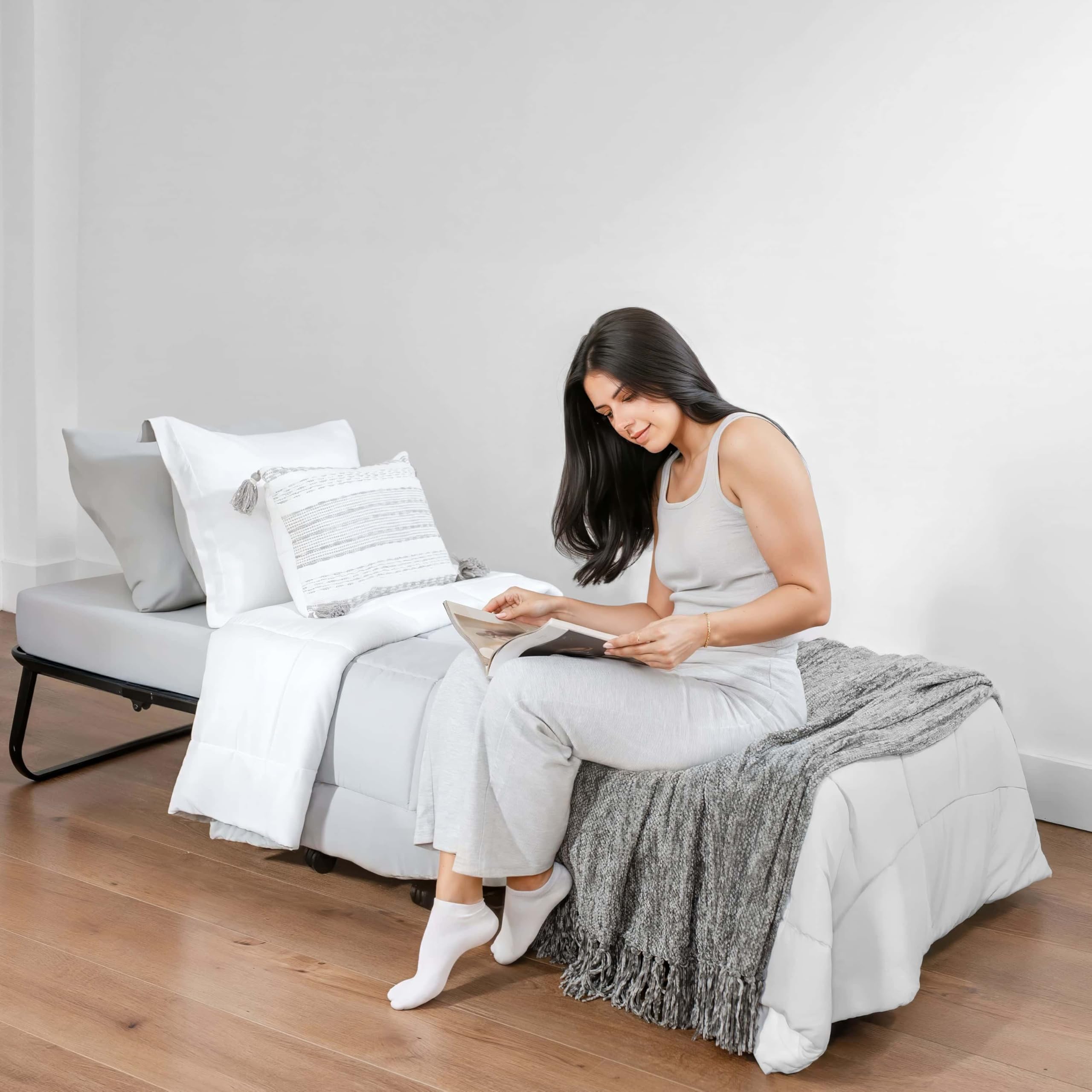Twin Folding Bed with Memory Foam Mattress