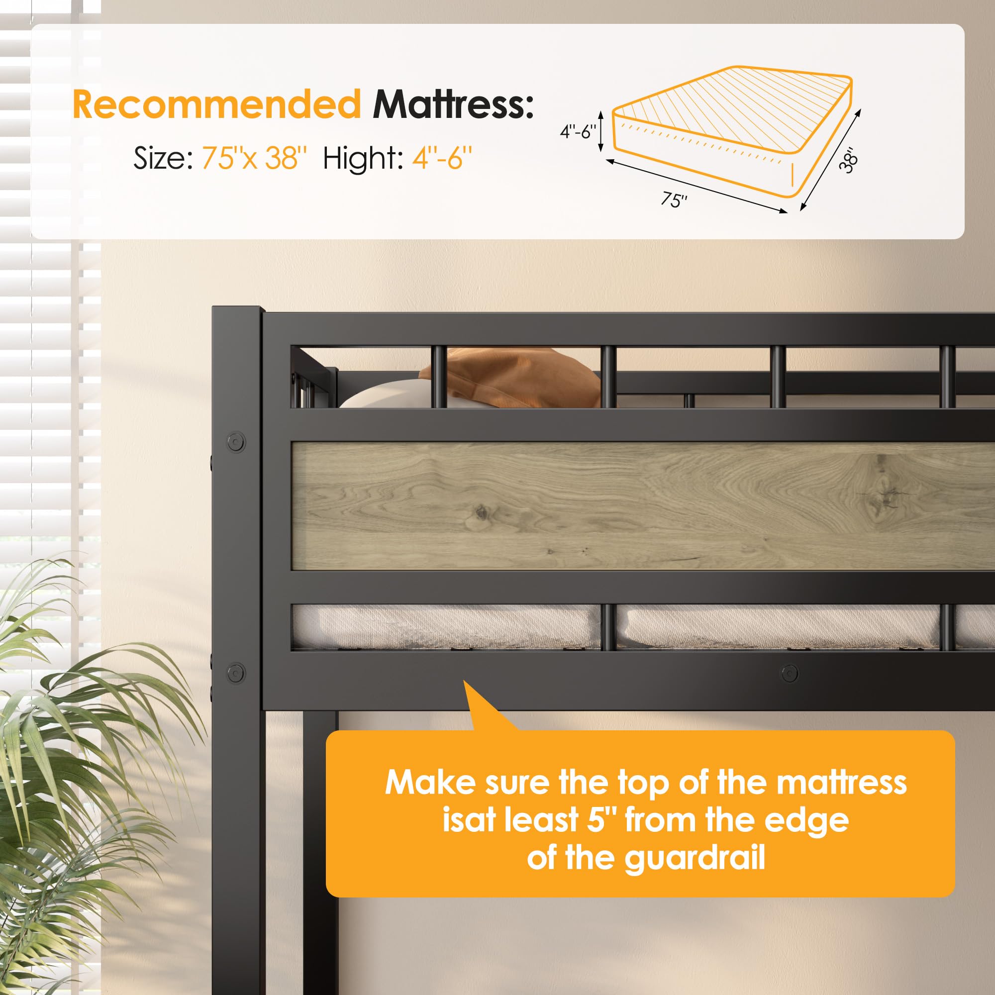 Twin Loft Bed with Storage Stairs