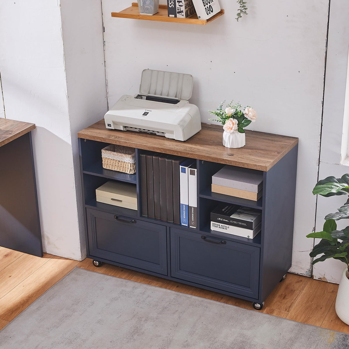 Farmhouse Rolling File Cabinet