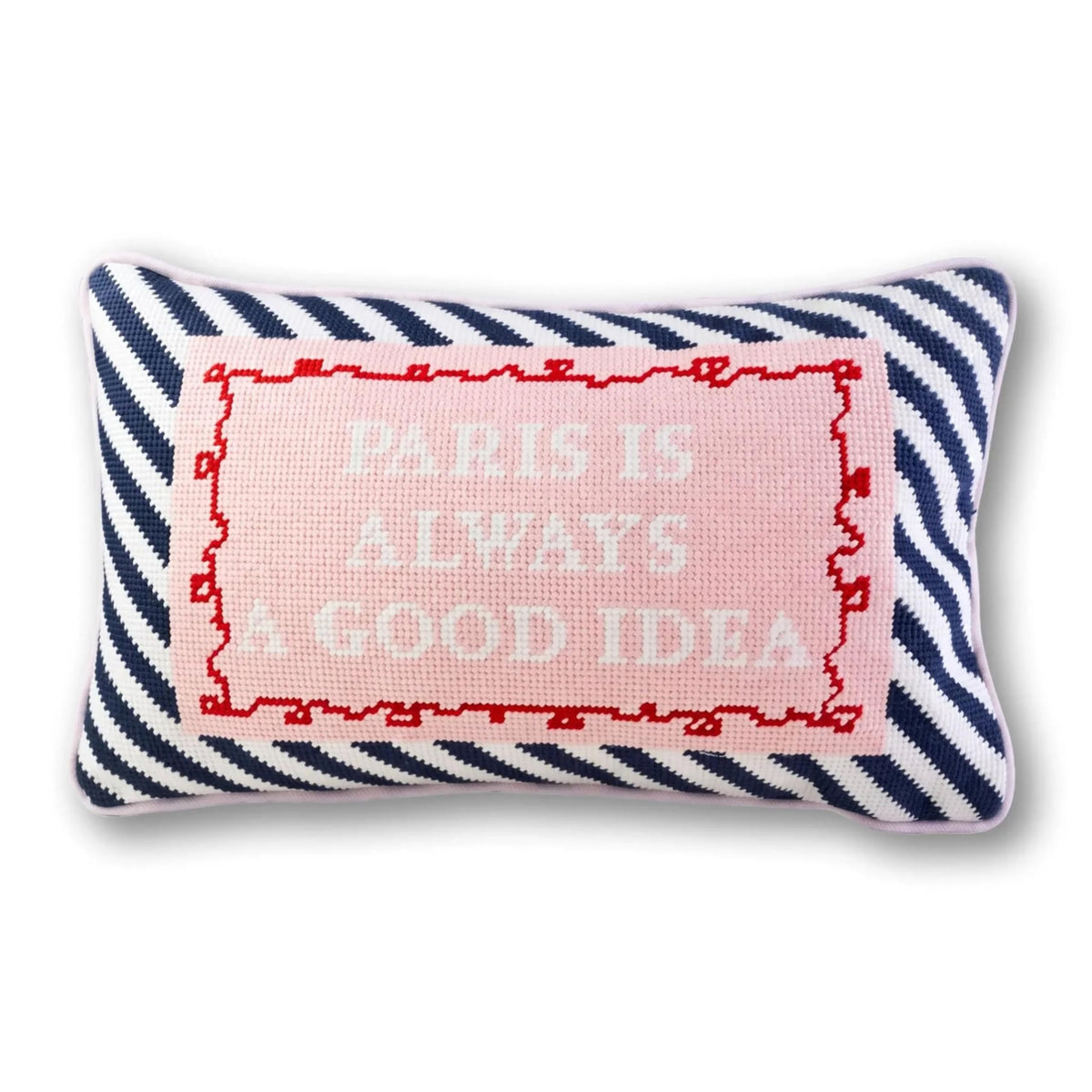 FURBISH Paris is Always a Good Idea Needlepoint Pillow, 9" x 15"