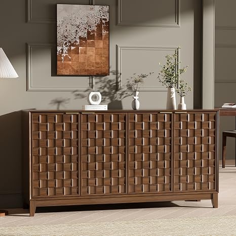 59" Fluted Sideboard Buffet Cabinet