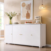 White Curved Buffet Cabinet