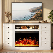 Leramaner 62" Farmhouse Fireplace TV Stand for up to 75" TV, White