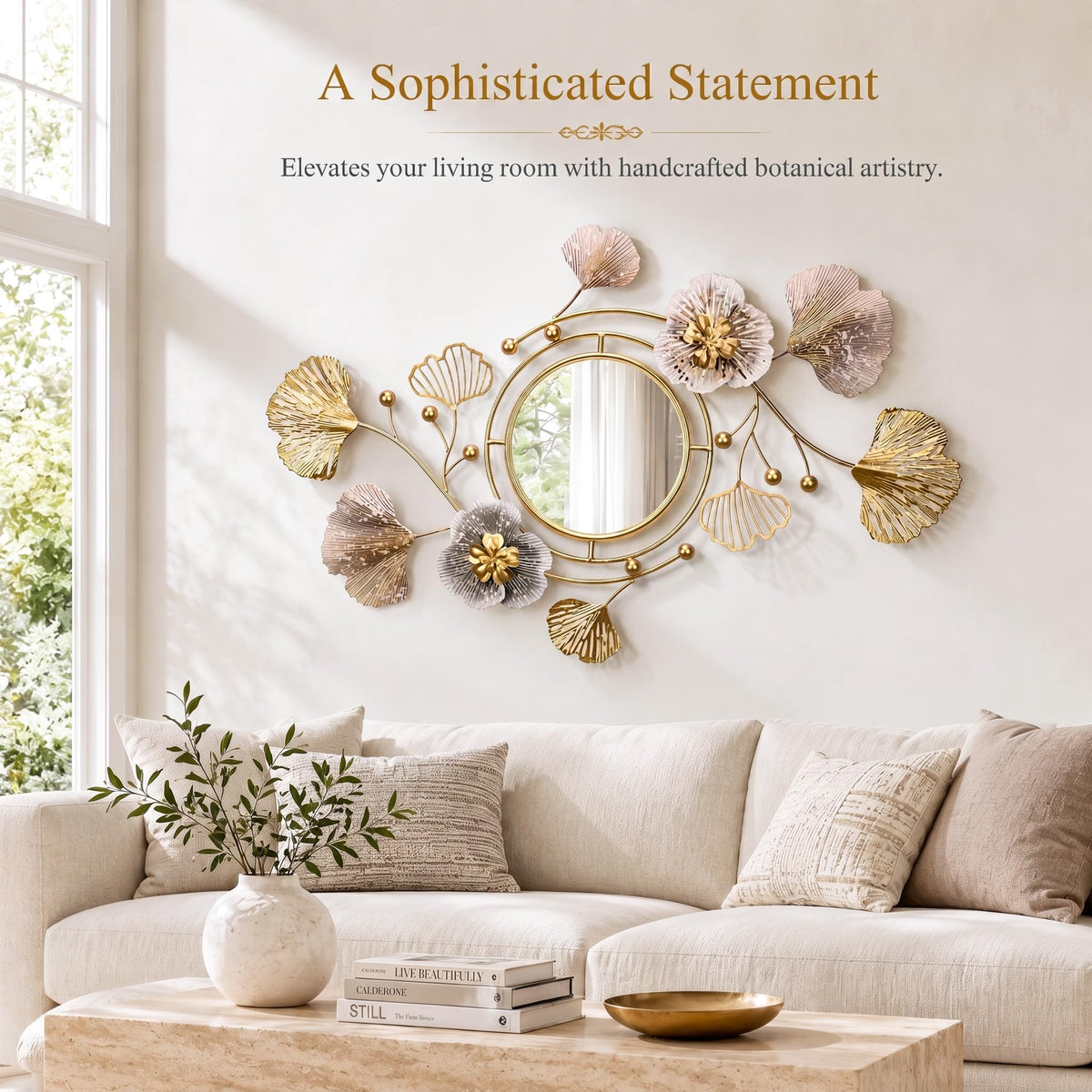 Ginkgo Metal Wall Mirror