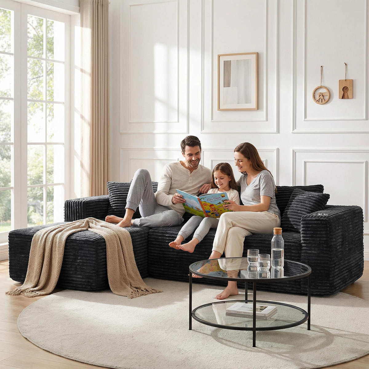 Modular L-Shaped Cloud Sectional Sofa