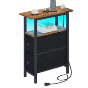 End Table with LED Light & Charging Station