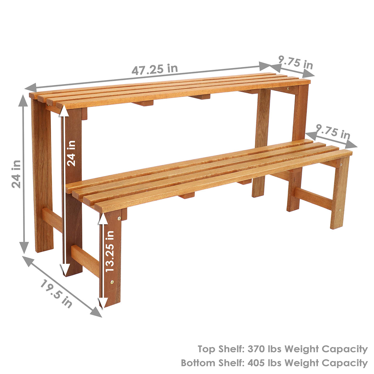 2-Tier Meranti Wood Plant Stand
