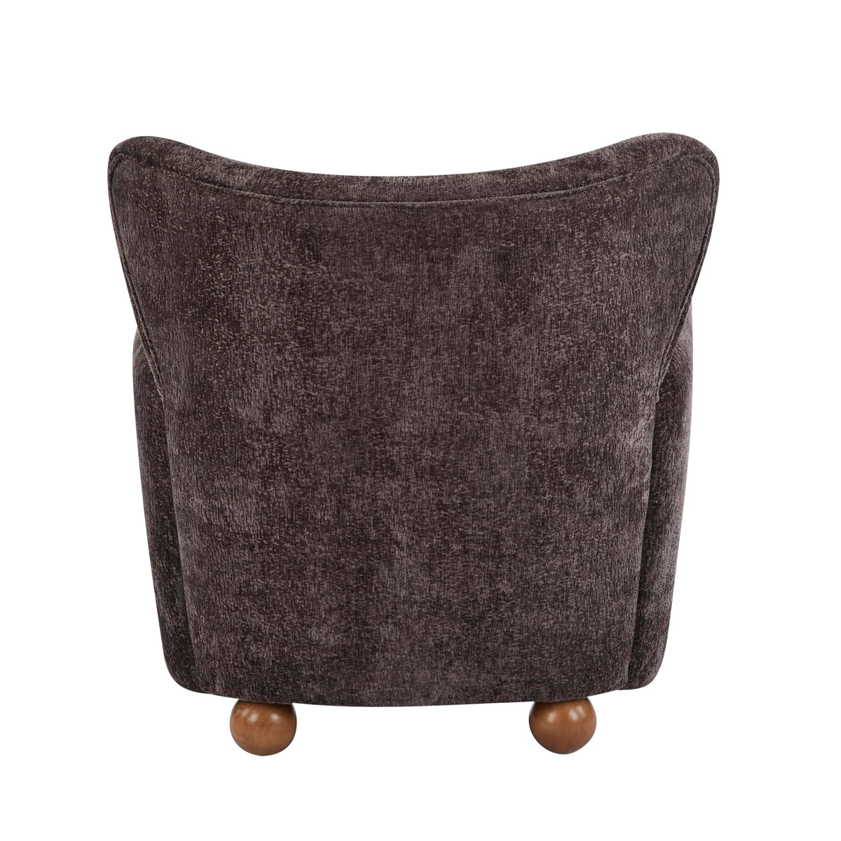 Christopher Knight Home Lindy Wingback Accent Chair, Upholstered Armchair with Rounded Wooden Legs, Curved Backrest Single Sofa, Soft Cushion Seating, Comfy Lounge Chair for Living Room, Dark Brown