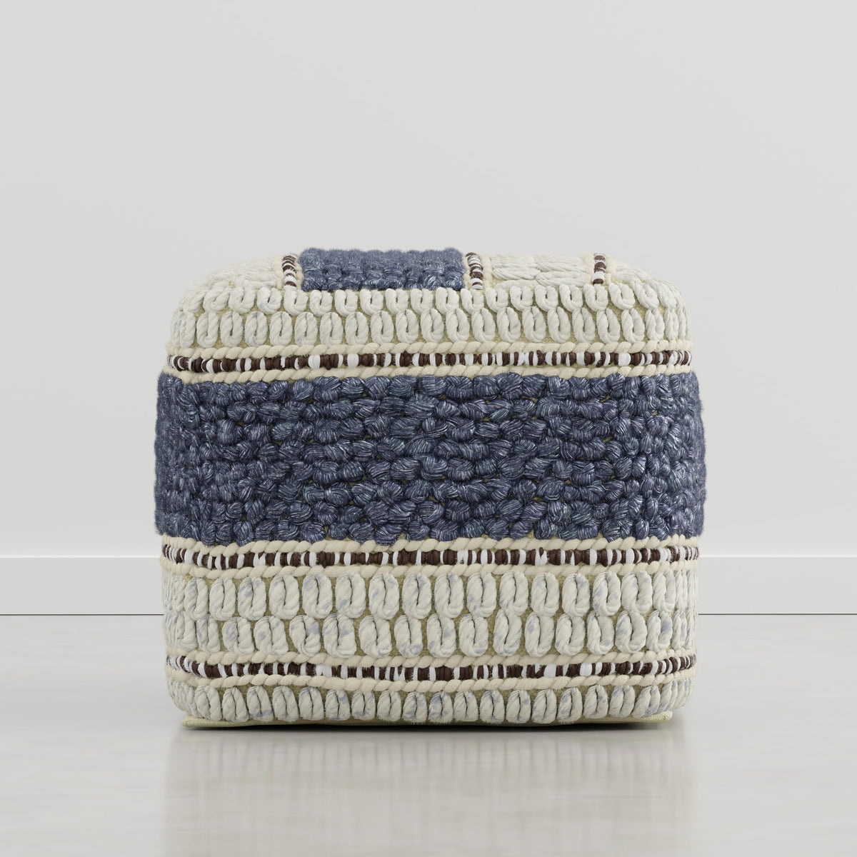 Square Wool Cotton Pouf
