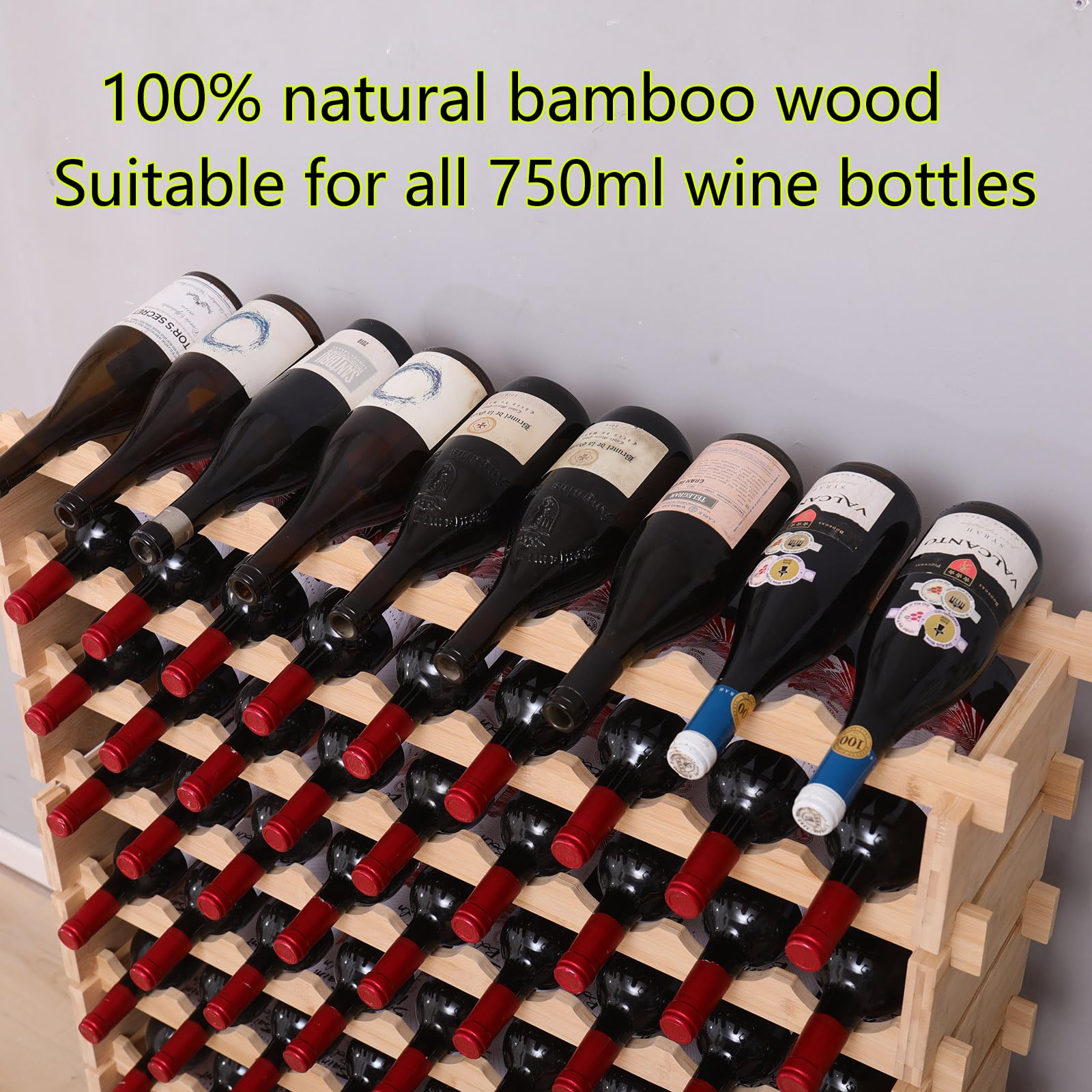 Bamboo Wine Rack – Stackable Floor Display