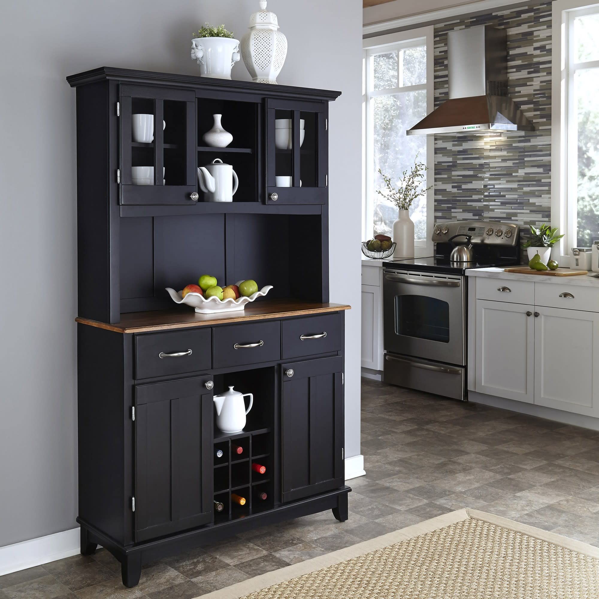 Buffet Server with Hutch – Black