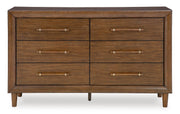 6-Drawer Dresser with Round Tapered Legs