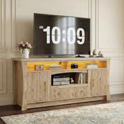 TV Stand with LED Lights & Power Outlet – Fits up to 65"