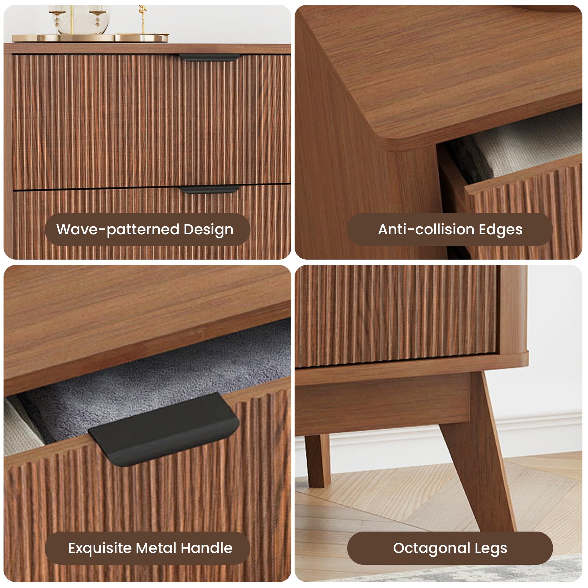 Fluted 9-Drawer Dresser