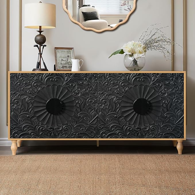 Carved Natural Sideboard