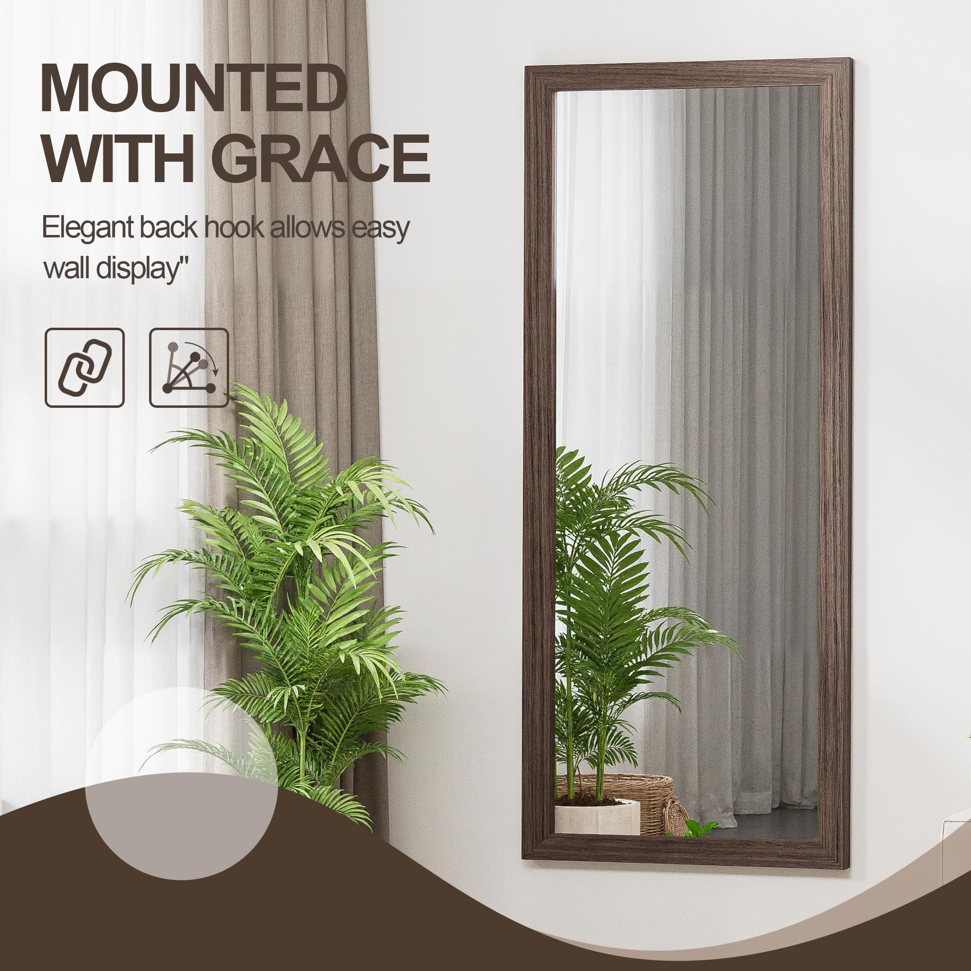 Full Length Floor Mirror with Wood Frame