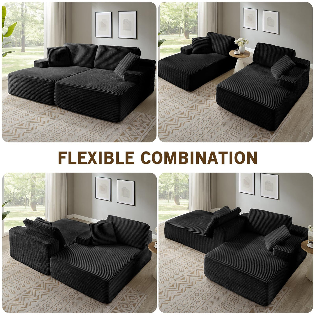 Corduroy Double Chaise Lounge