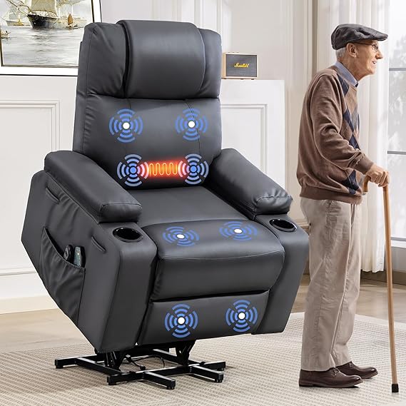 Power Lift Recliner Chair with Massage & Heat