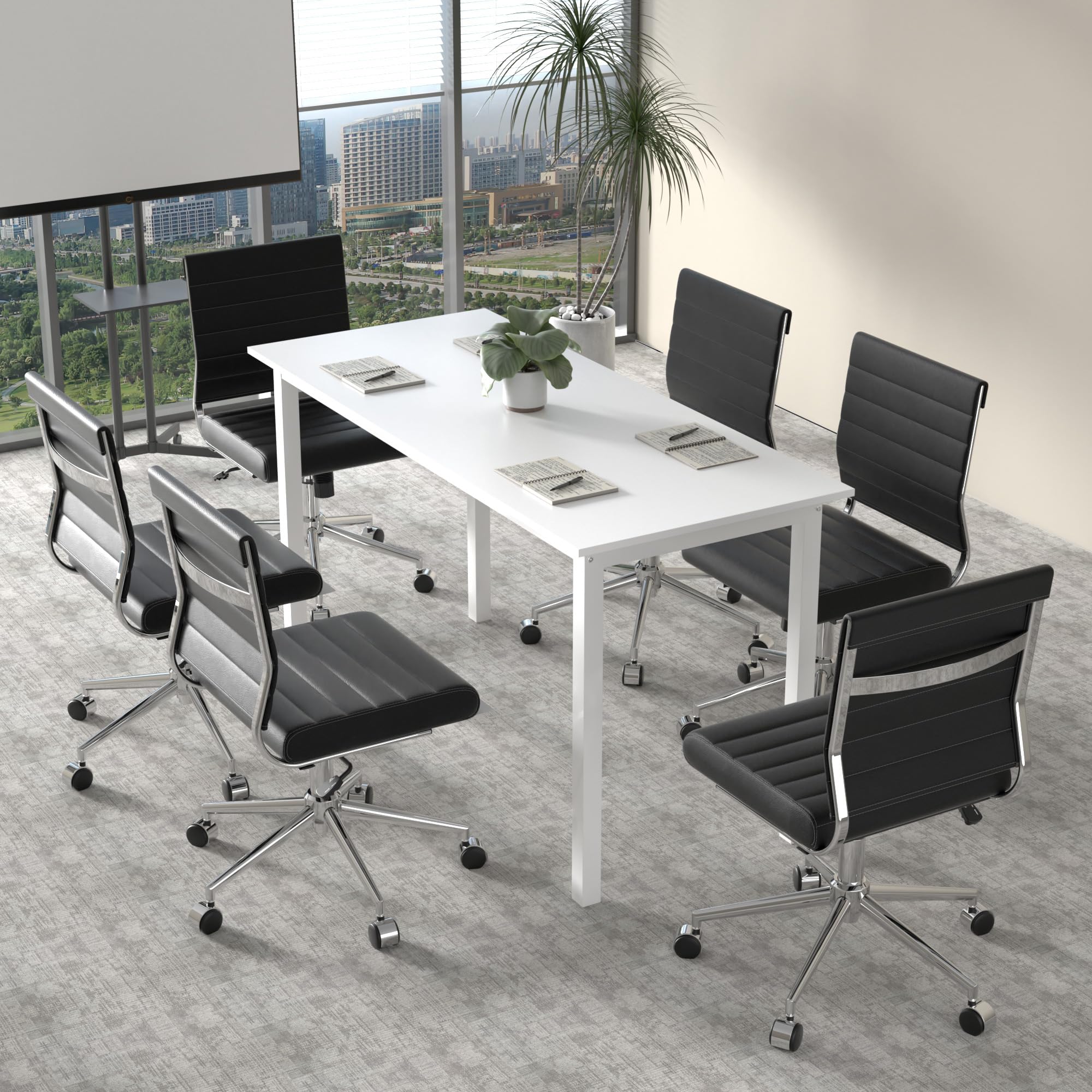 Armless Mid-Back Ergonomic Swivel Office Chair