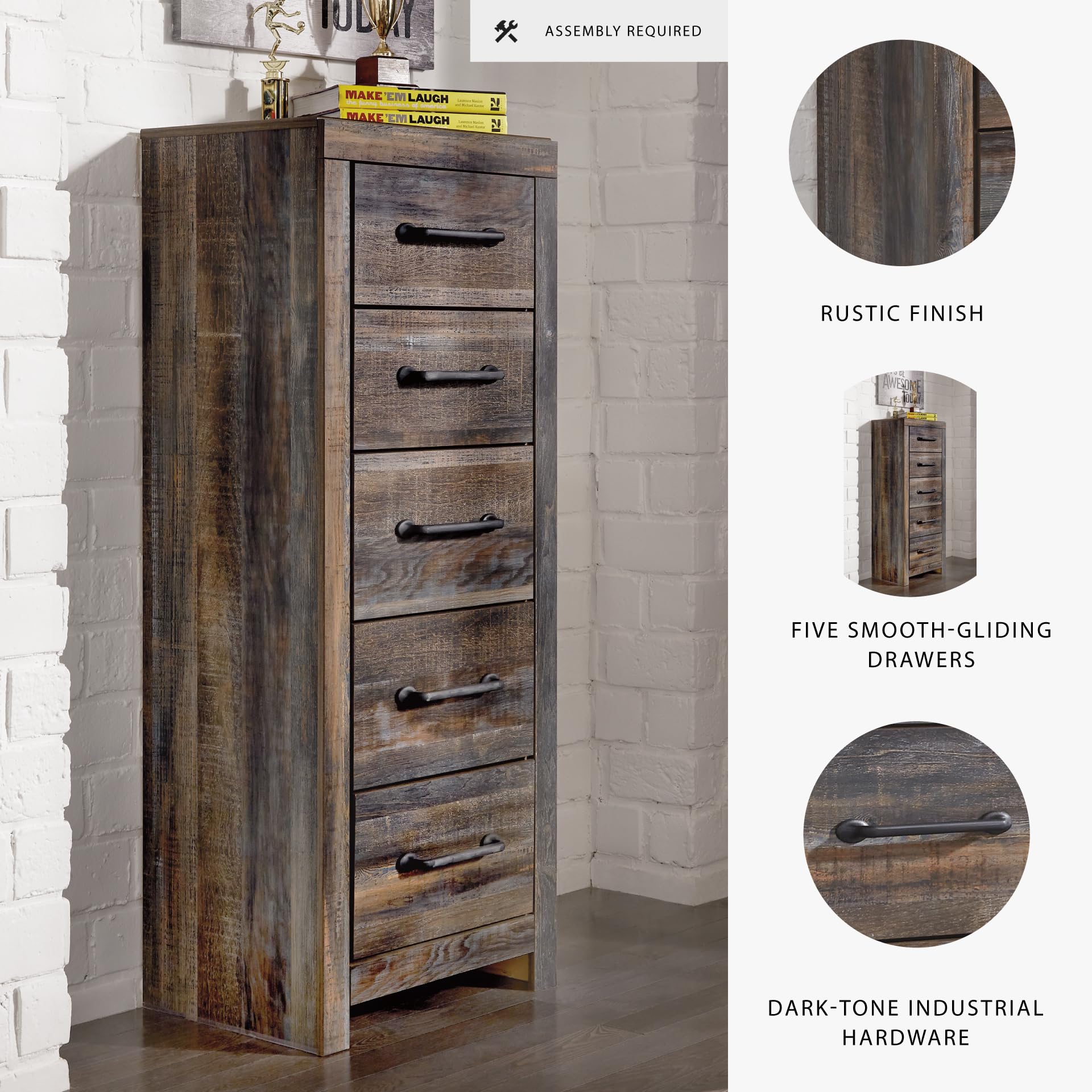 Signature Design Drystan Multi Wood Narrow Chest by Ashley