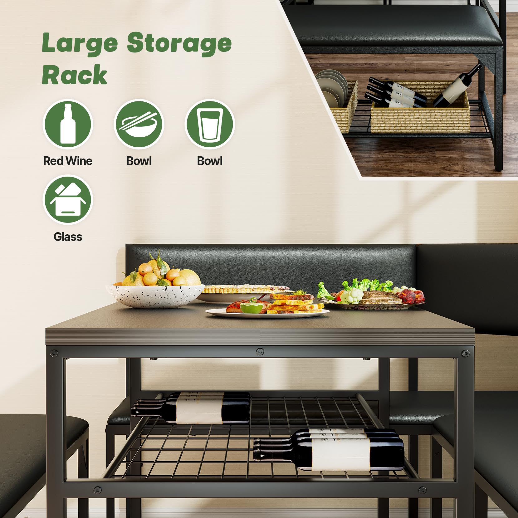 Corner Dining Nook Table Set