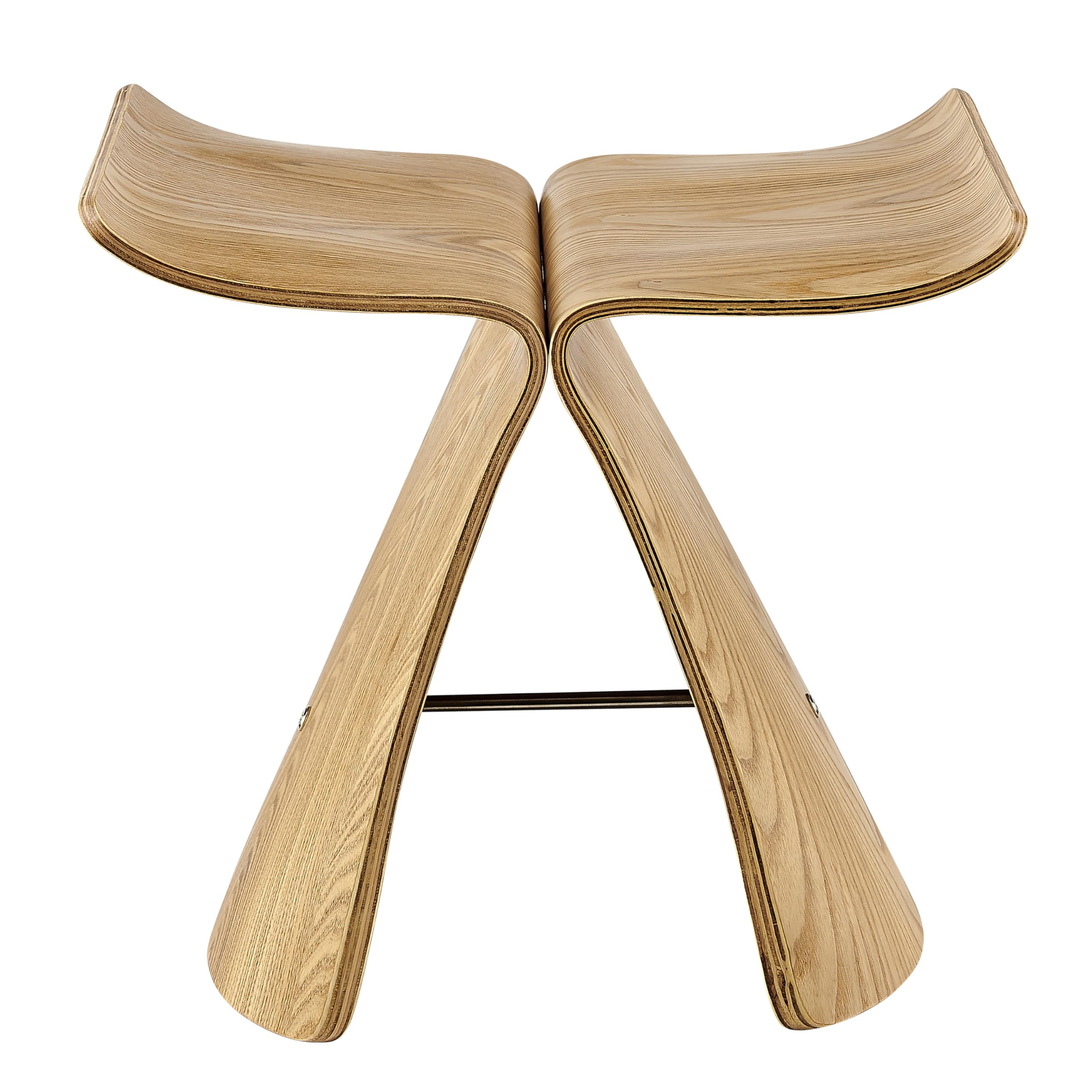 Euro Style Fleur End Table | Sculptural Ribbon-Curve Silhouette Butterfly Design | Easy-Reach Compact Side Table for Snacks, Drinks, Remote, Magazine or Living Essentials | Natural Ash Veneer