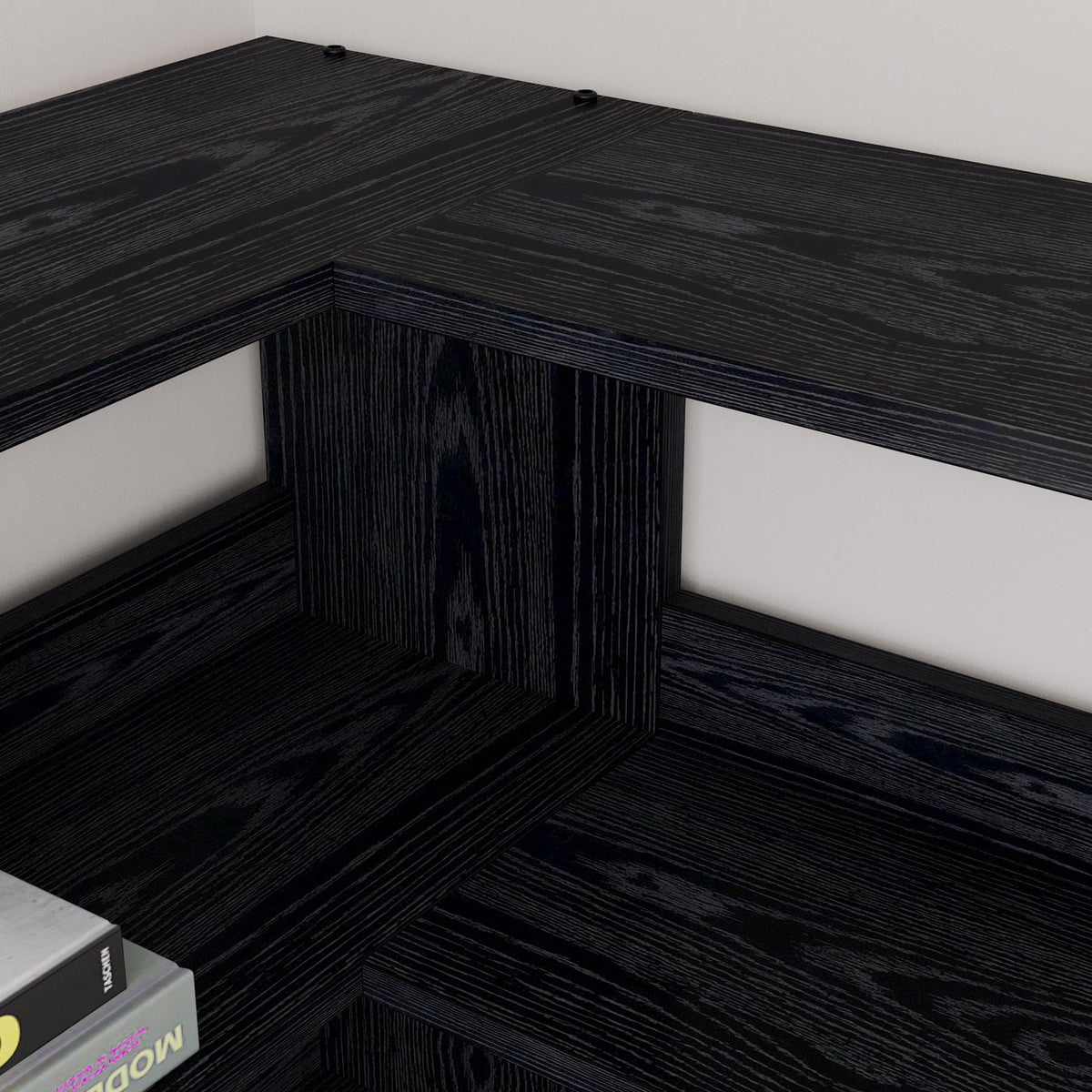 IRONCK Corner Book Shelf 6 Tiers with Baffles