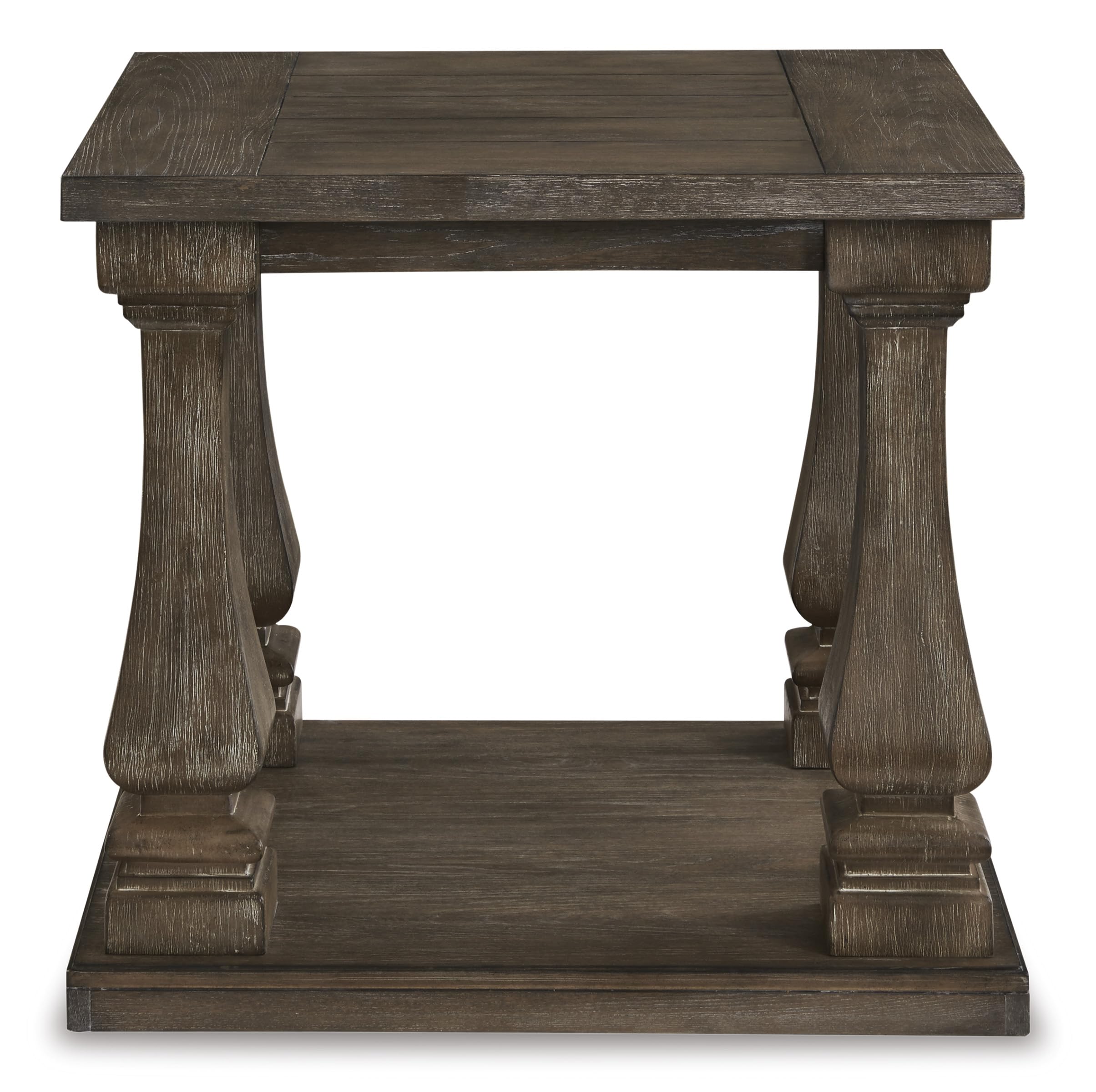 Rustic End Table with Lower Shelf