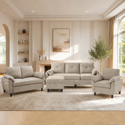 L-Shaped Sofa Set with Storage Ottoman