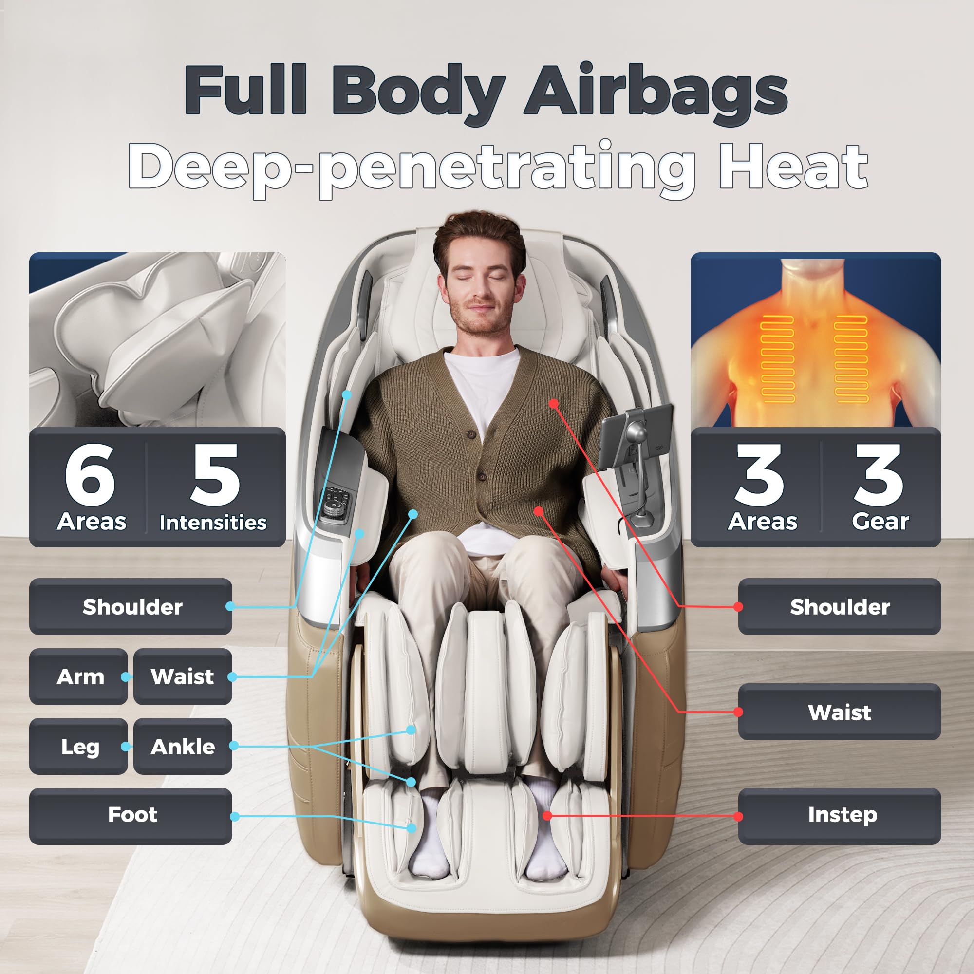 4D Full Body Massage Chair with SL-Track & Zero Gravity