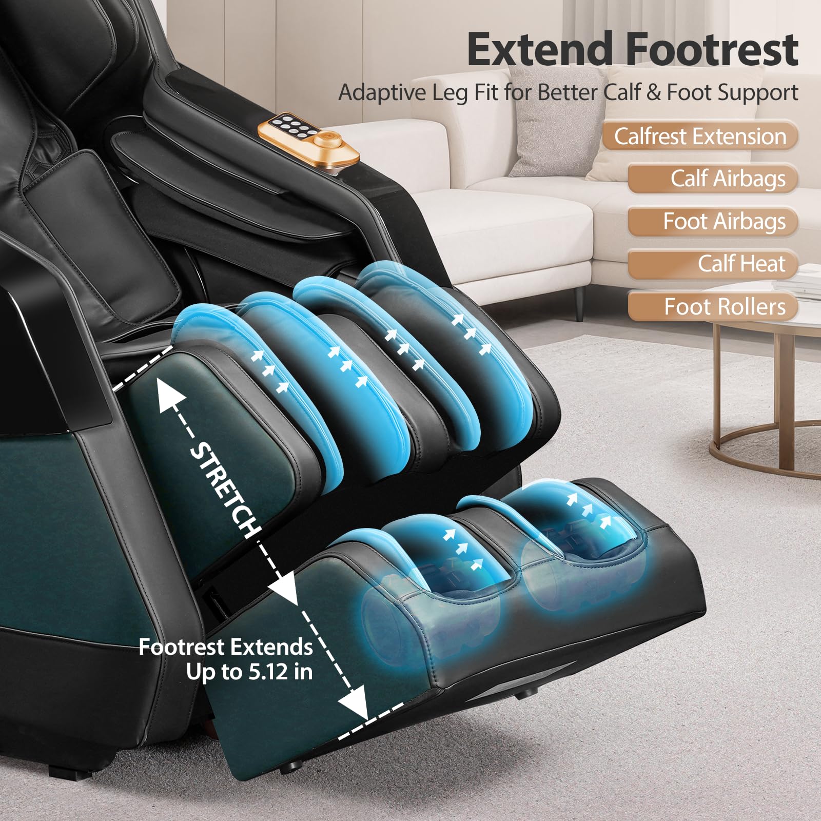 4D Zero Gravity Massage Chair with SL-Track, Shiatsu & Lumbar Heat
